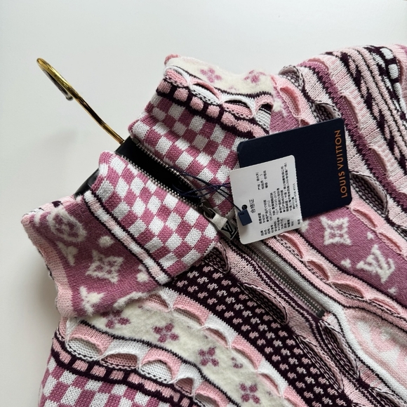 Louis Vuitton  Jacquard Zip-Up Pullover Coogi Style 3Dknit Men's 2XL Nwt - Picture 11 of 11